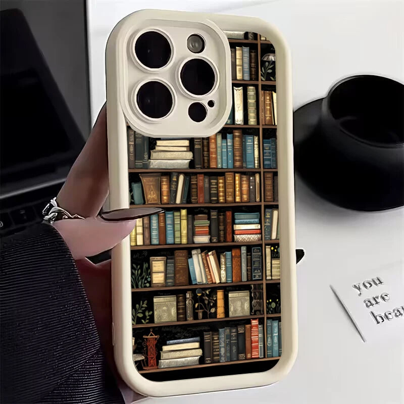 Creative Bookshelf Shockproof Bumper Back Cover