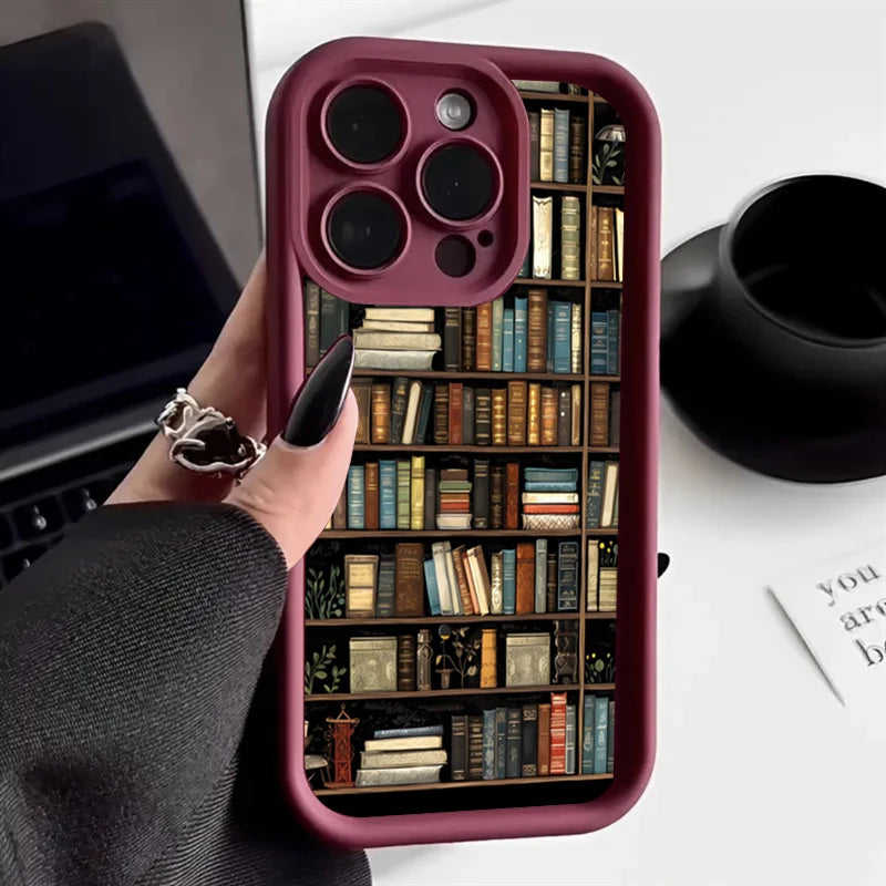 Creative Bookshelf Shockproof Bumper Back Cover