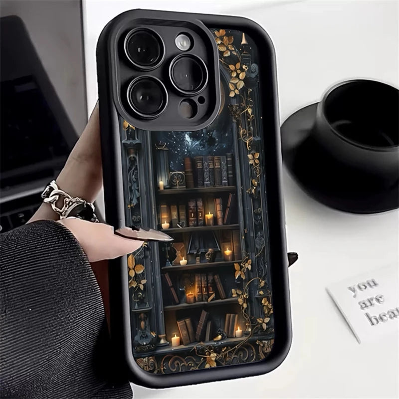 Creative Bookshelf Shockproof Bumper Back Cover