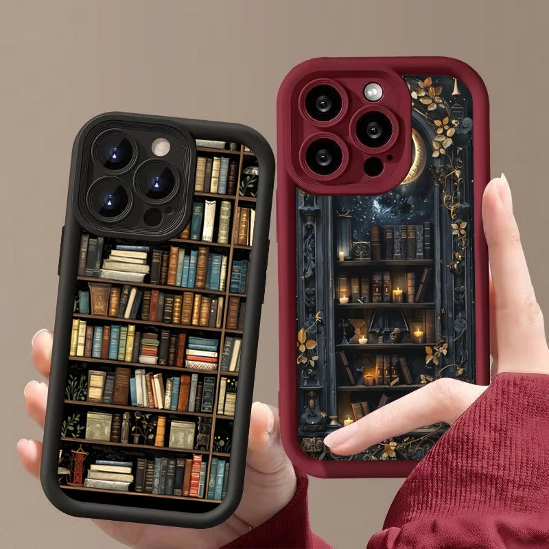 Creative Bookshelf Shockproof Bumper Back Cover