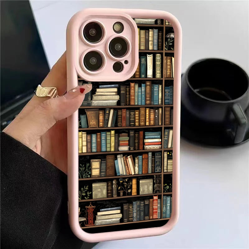 Creative Bookshelf Shockproof Bumper Back Cover