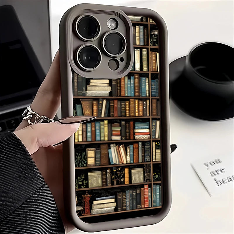 Creative Bookshelf Shockproof Bumper Back Cover