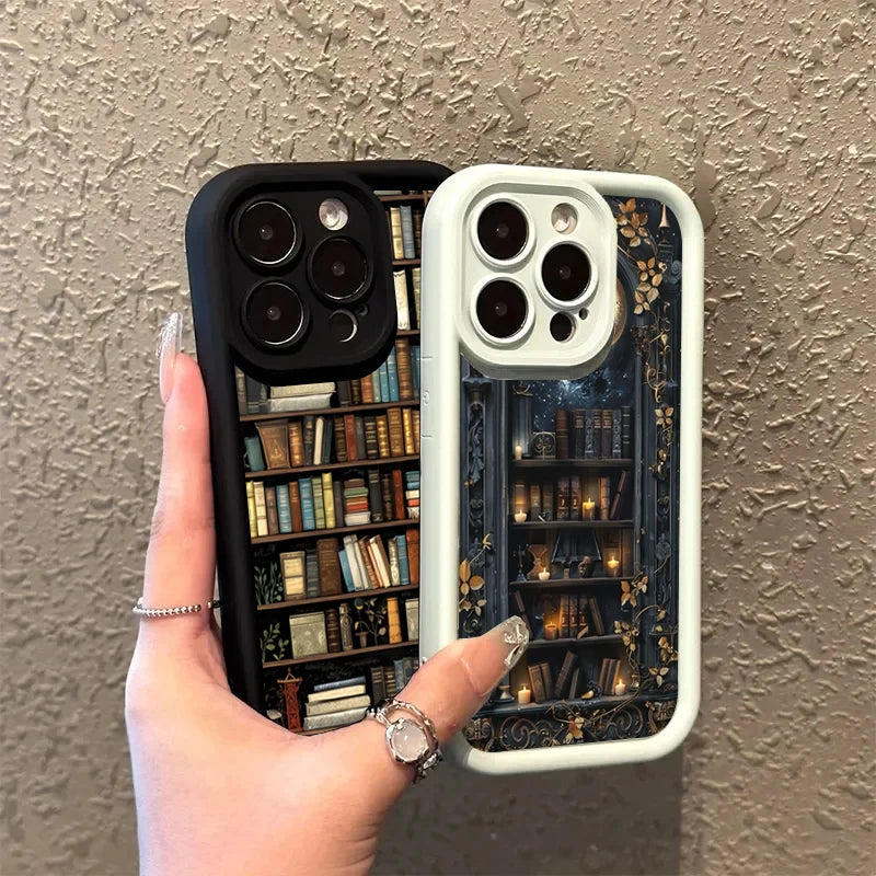 Creative Bookshelf Shockproof Bumper Back Cover