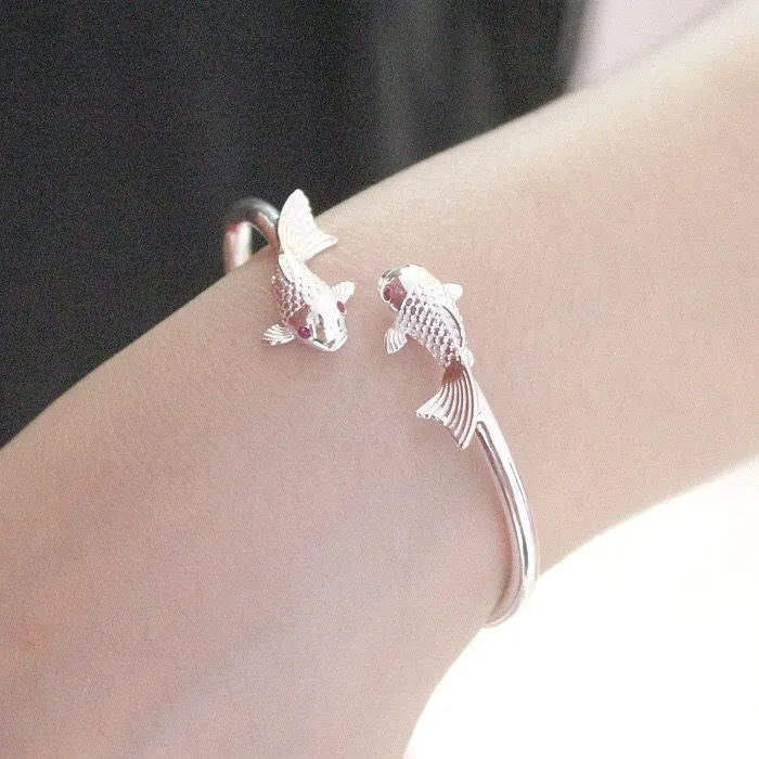 silver Beautiful goldfish bracelets Bangles