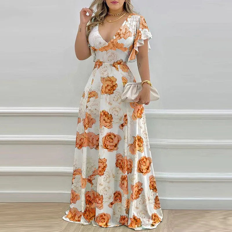 American Fashion Floral Swing Dress