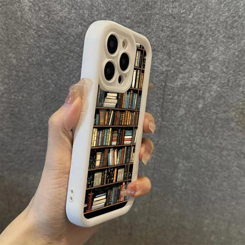 Creative Bookshelf Shockproof Bumper Back Cover