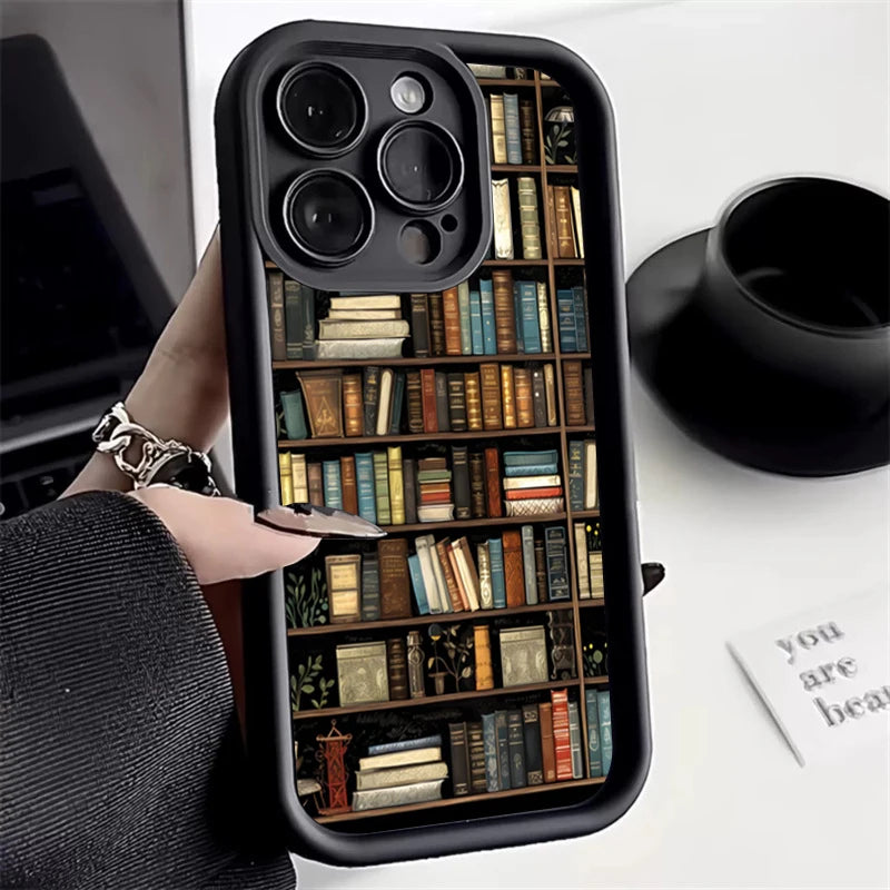 Creative Bookshelf Shockproof Bumper Back Cover