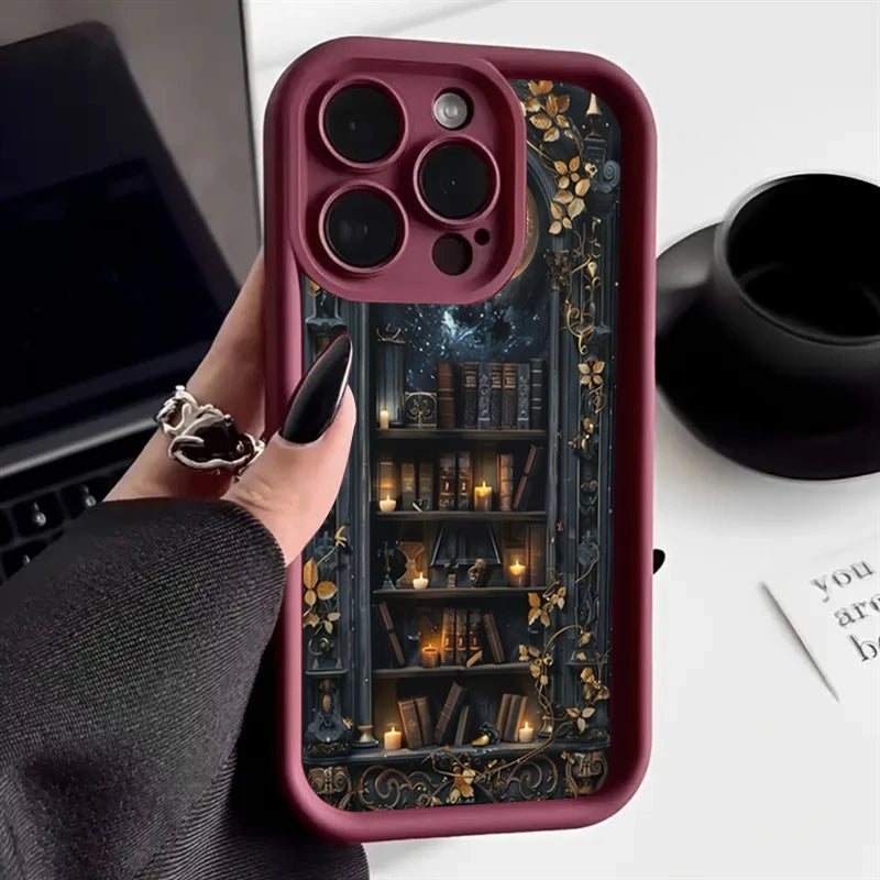 Creative Bookshelf Shockproof Bumper Back Cover