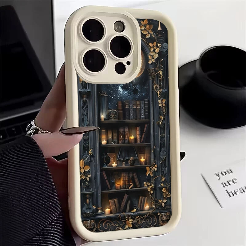 Creative Bookshelf Shockproof Bumper Back Cover